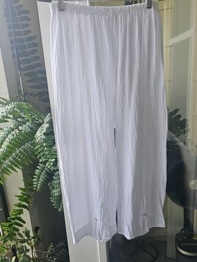 Cottonways Women's Elastic Waist Lightweight Linen-Blend/Gauze Pants